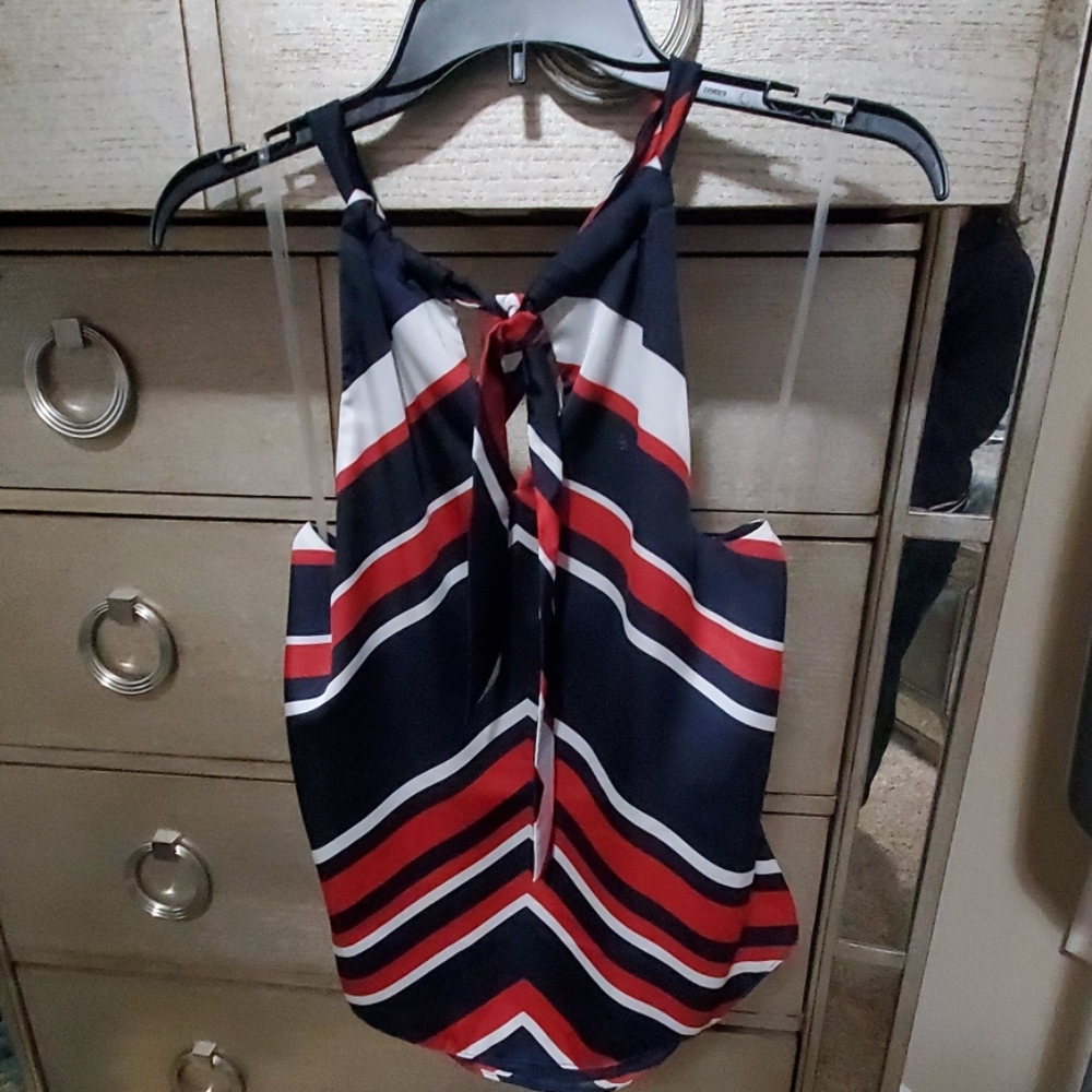 Chaps halter top with key hole tie front